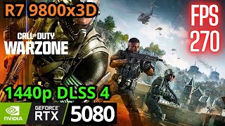 Warzone RTX 5080, Ryzen 7 9800x3D, 1440p Normal, DLSS 4 Quality, Benchmark