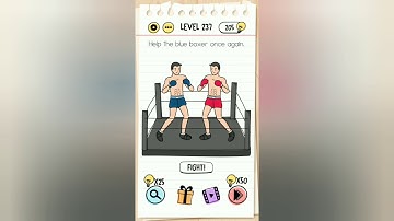Brain Test Level 237 Help the blue boxer once again walkthrough.