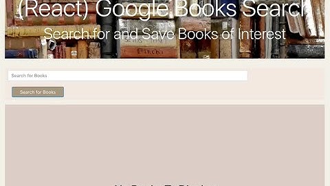 React Google Books Search