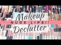 Makeup Declutter 2018 | WITH SWATCHES | Neutral Lipsticks, Glosses, Liquid Lipsticks