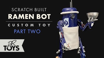 How to make a Kitbash Ramen Noodle Bot/Scratch Build Custom Robot made from hair gel caps -PART TWO