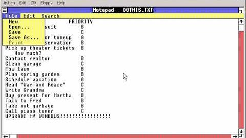 MS-DOS 3.3 and Windows 1.01 running in virtual machine
