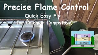 Coleman Camp Stove Fix  How to Adjust Flames