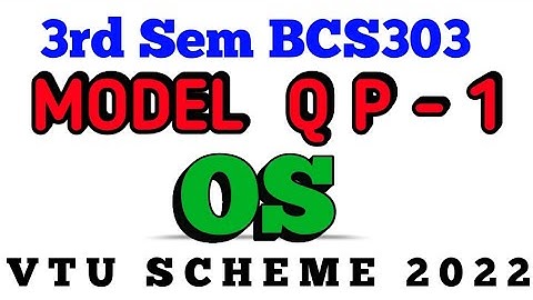 3rd SEM OS MODEL QUESTION PAPER 1 BCS303 #questionpaper #vtu #3rdsem