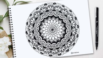How To Draw Mandala Art For Beginners🌼Mandala Art Therapy
