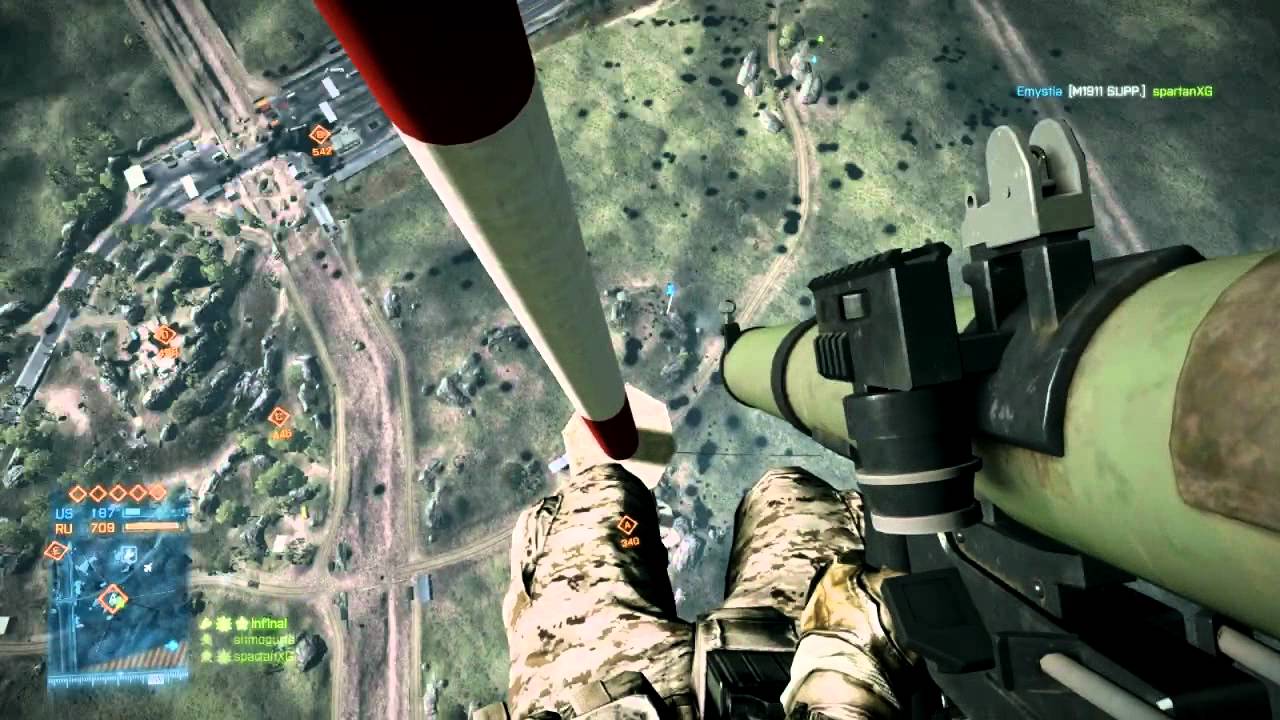 BF3 PRO Tip time with Infinal Ep1 How to effectively use your parachute - Battlefield 3 Pro gamer shows you how to effectively use your parachute to land perfectly in the last moment