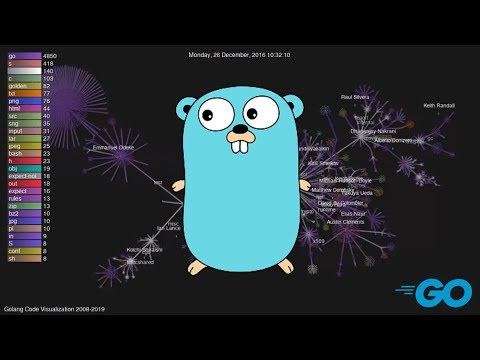 GOLANG HISTORY 2008-NOW GIT VISUALIZATION (GOURCE) 🎵 WITH MUSIC 🎵