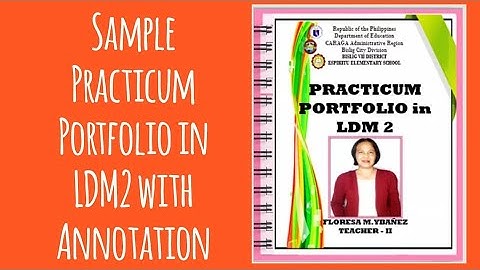 Sample Practicum Portfolio in LDM2 with Annotation