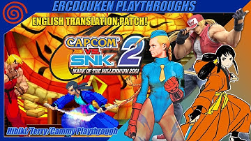 Capcom vs. SNK 2 (Dreamcast/English Patch) - Hibiki/Terry/Cammy Arcade 3-on-3 Playthrough