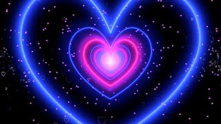 Blue And Pink Heart Background 💙💖Neon Heart Tunnel Background | Motion Graphics Hearts Background