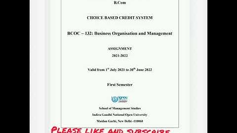 ASSIGNMENT SOLUTION BCOC 132 2021-2022