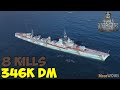 World of WarShips | Shimakaze | 8 KILLS | 346K Damage - Replay Gameplay 1080p 60 fps