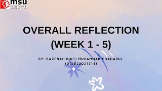 PEC401 IPE Teamwork Skills                     Overall Reflection (Week 1 - Week 5)