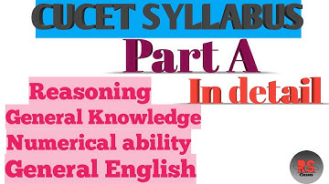Cucet 2020 syllabus || Part A in detail || 25 marks || RS Classes