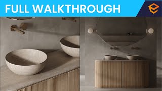 Enscape Full Tutorial - Realistic Bathroom Interior