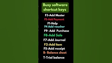 Busy Software Shortcut Keys। Busy Software accounting  software shortcut keys। Busy Shortcut Keys