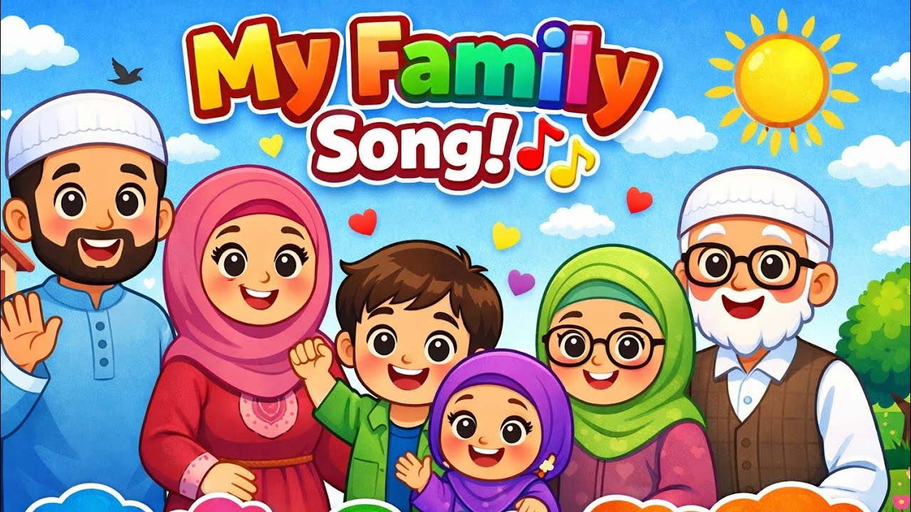 My Family Song for Kids | Islamic Family Nasheed | Thank You Allah | Giggle Galaxy