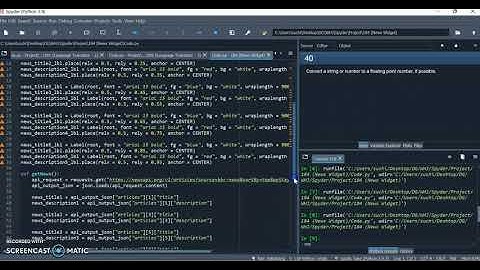 Darsh Garg / Project - 184 (News Widget) / WhiteHat Jr / Python Coding / Spyder