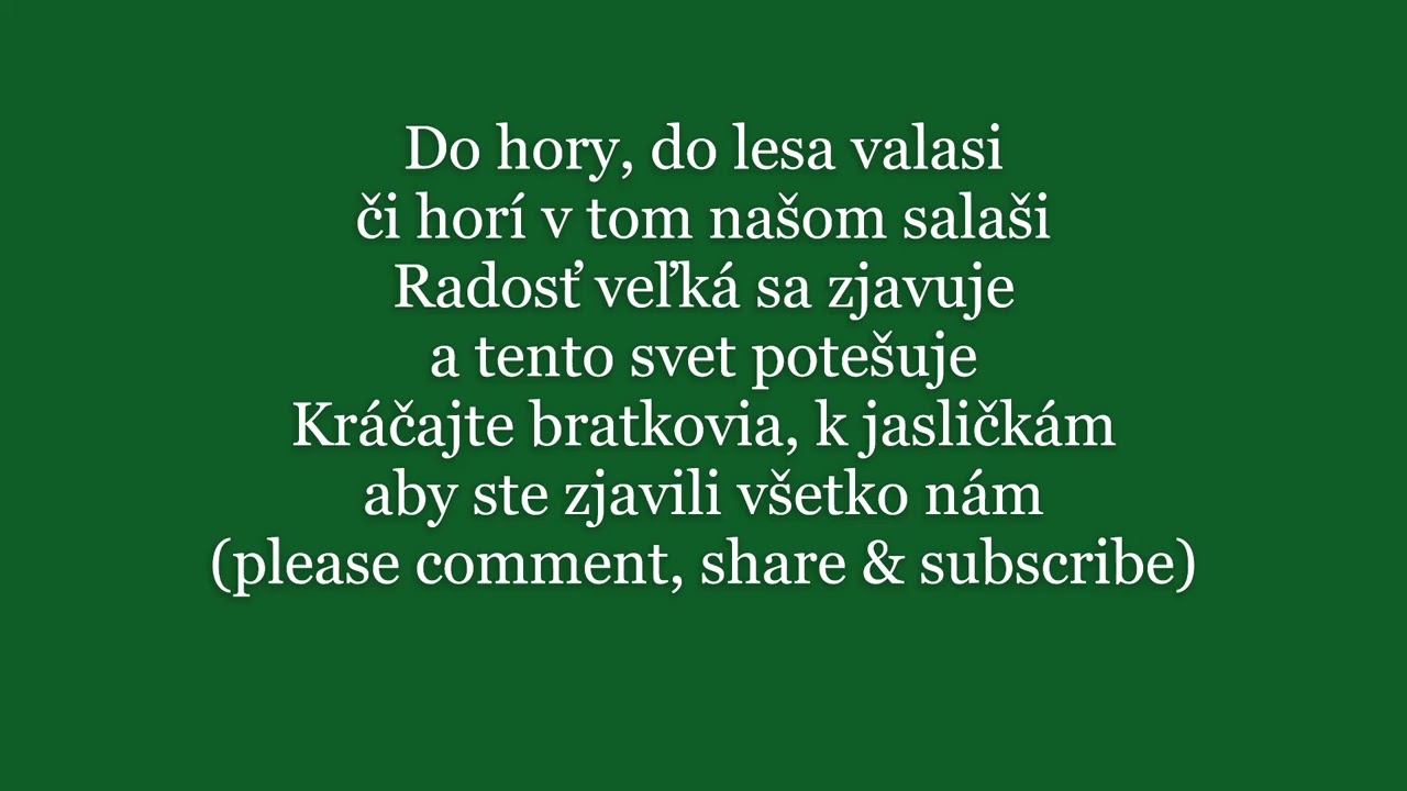 Do hory do lesa valasi  Slovak Christmas Lyrics Words sing along song Text piesne vianočná koleda