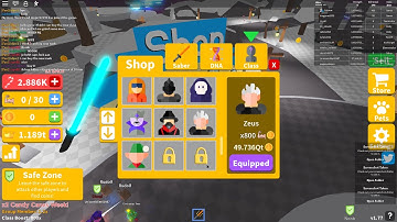 getting zeus class in roblox saber simulator