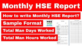 How to write Monthly HSE Report | Monthly Safety Report in hindi | HSE STUDY GUIDE