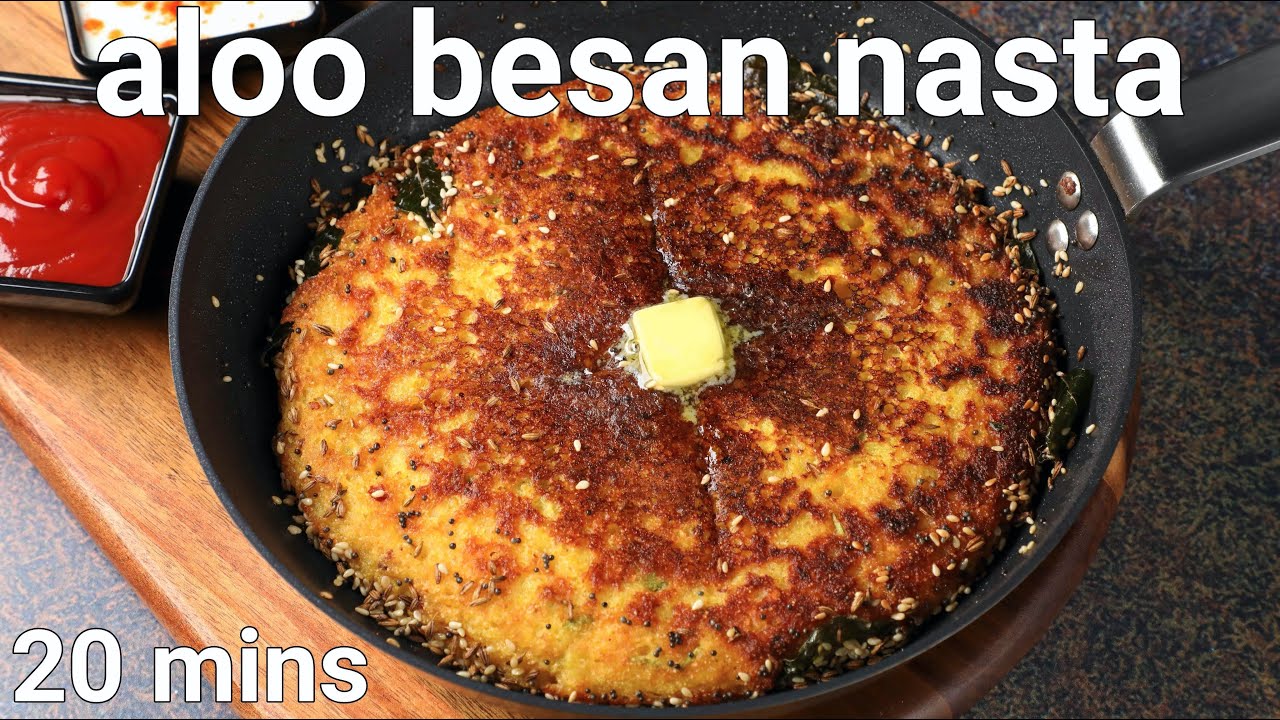aloo aur besan ka nasta recipe - instant breakfast  | aloo besan snacks | potato chickpea pancake | Hebbar | Hebbars Kitchen