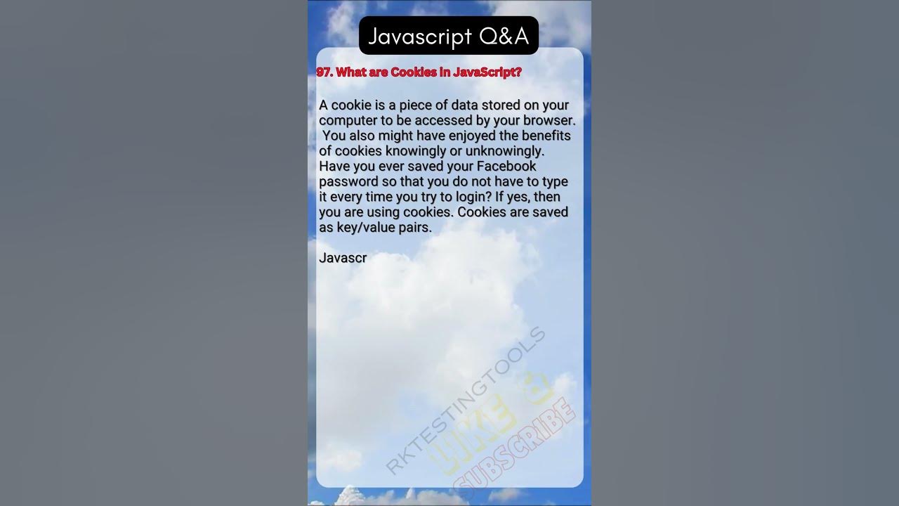 98 What are Cookies in JavaScript - YouTube