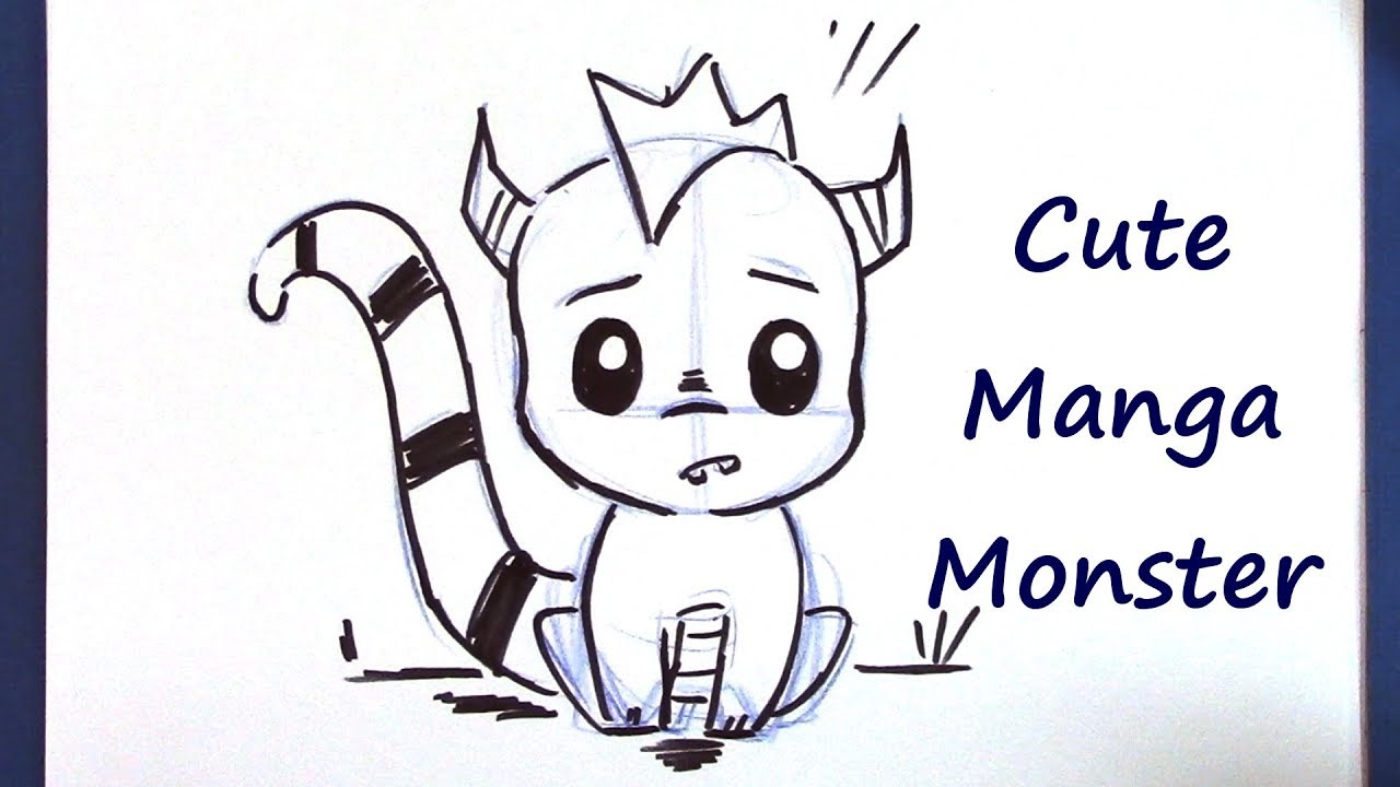 500+ drawing cute monster Tutorial for kids and adults