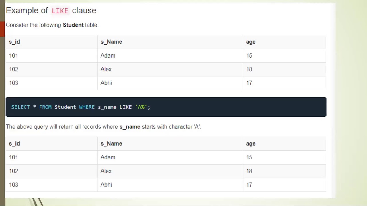 SQL-SELECT STATEMENT - YouTube