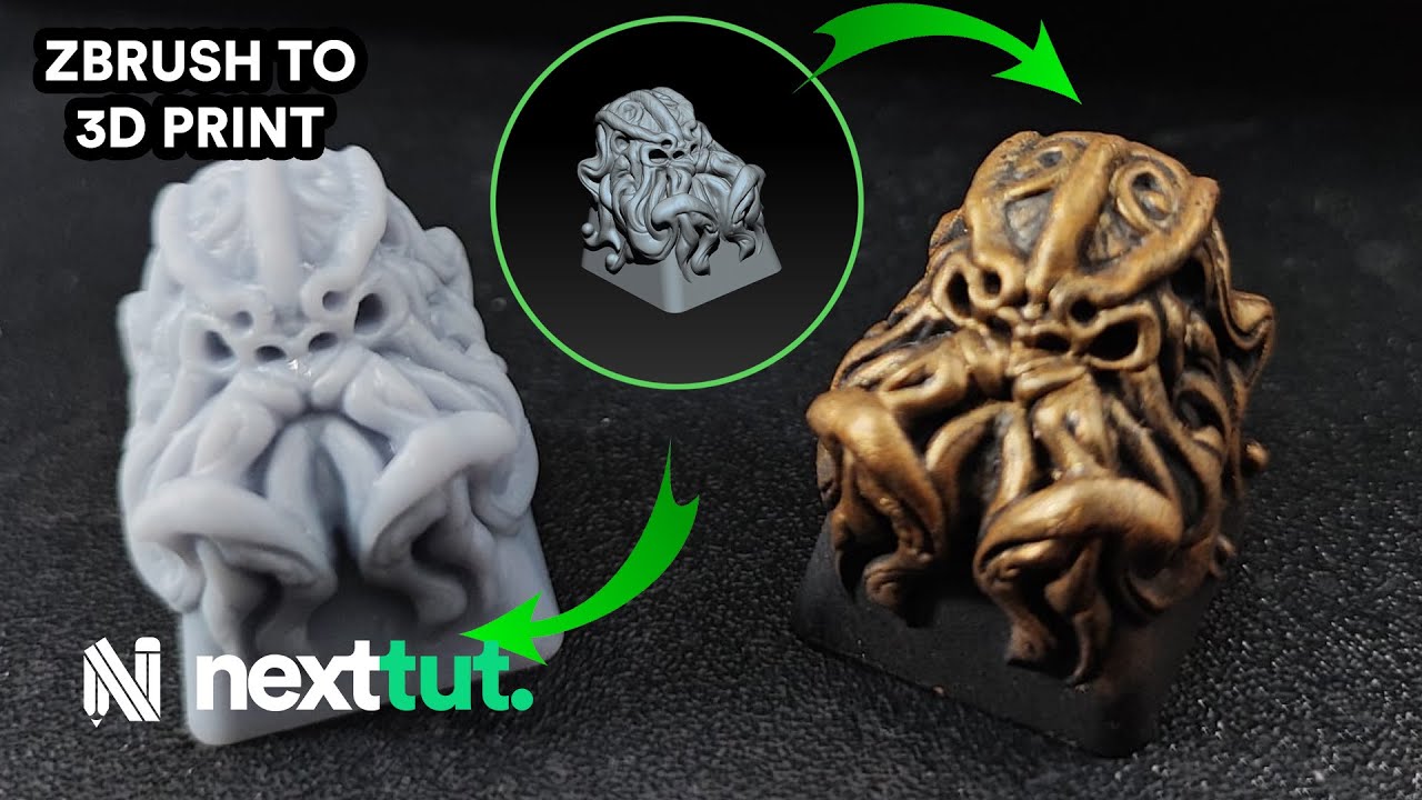 Zbrush Tutorial! Design and Print a KeyCap! | FREE FIle Available ...