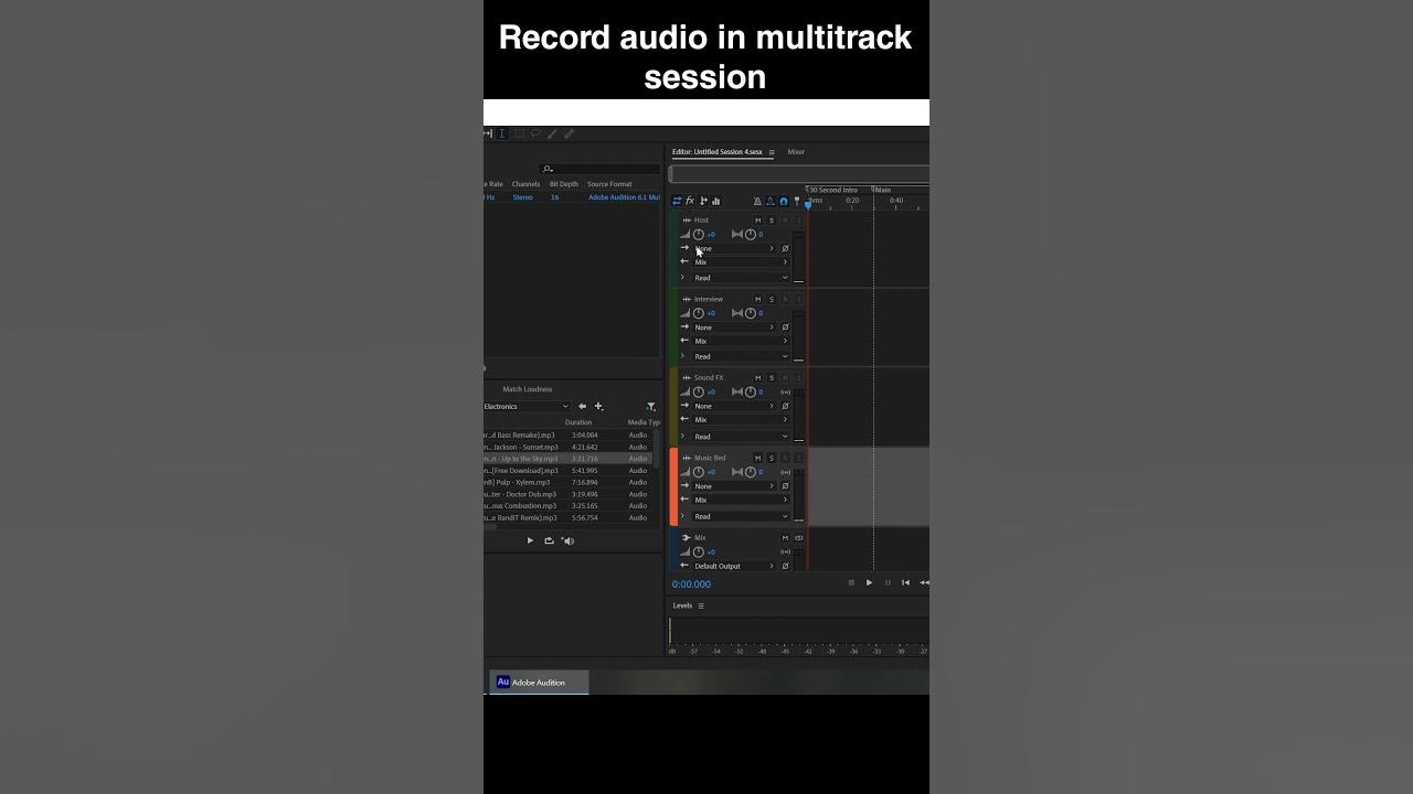 How to Record Audio in Multi-Track Session | Adobe Audition Tutorial ...