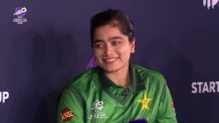 Build-up to Women's #T20WorldCup: Fatima Sana takes part in media engagements at Captains' Carnival