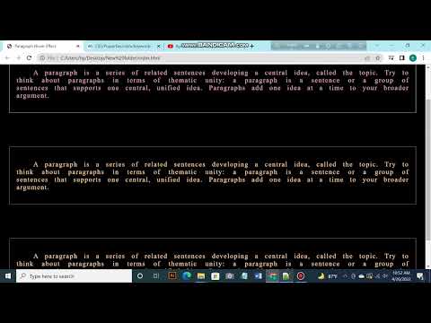 Paragraph Hover Effect With Different Color Using Html & Css