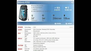Motorola A1260  PRICE AND SPECIFICATION