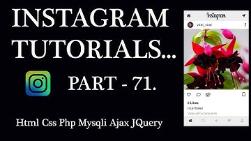 Instagram Tutorial Part-71: Fetch Post Comments AJAX PHP MYSQLI for android mobile, tablet and web.