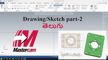Mastercam 2d wireframe 2 Telugu  #cad #cam #telugu #mechanical #cncprogramming #mastercamtutorials