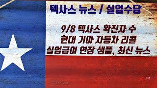 텍사스 실업수당 (09/08) - 확진자 수, 실업급여 연장 샘플, 추가 $300, 현대 기아차 60만대 리콜, 뉴스