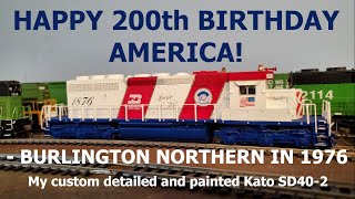 My Kato HO Scale SD40-2 - Burlington Northern Bicentennial #1876