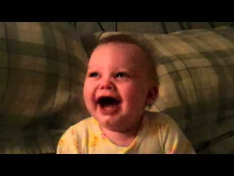 Baby laughs so hard he cries!