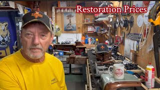 T-Mike’s Restoration Prices 1950s 1960s Johnson & Evinrude 3 to 18 HPs Full, Mechanical & Cosmetic