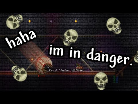 Fighting Eye of Cthulhu in the DUNGEON WORLD in Terraria! [2]