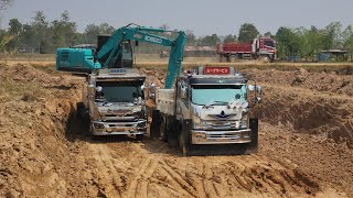 อาฮีงขับเจ้าอินทรีย์ขึ้นบ่อครั้งแรก Excavator Loading Truck