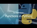 1. Functions in Python | Python Lectures |