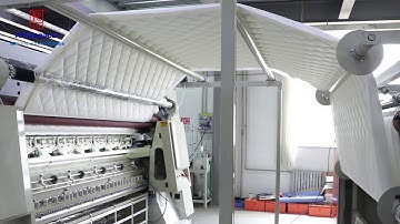 Richpeace Computerized Multi-needle Chain Stitch Quilting Machine and cutting machine