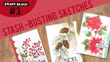 Stash-Busting Sketches | #3 Brushstroke Stamping | 12 Days of Christmas Cardmaking