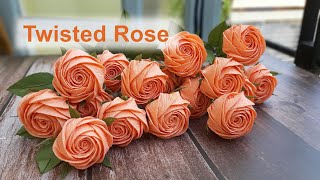 Twisted Rose from crepe paper tutorial / Cách làm Hoa Hồng Xoắn #2 / Góc nhỏ Handmade