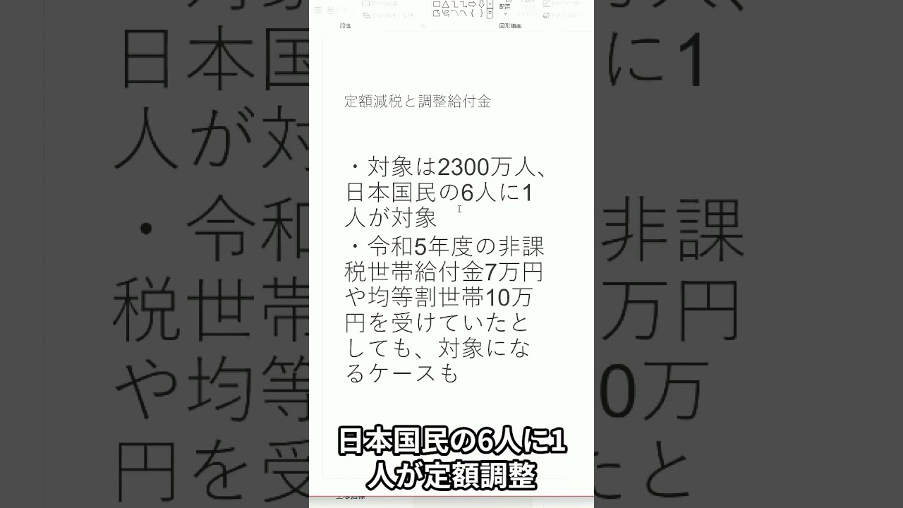 定額減税の調整給付金を1分で解説｜動画内容を整理のサムネイル
