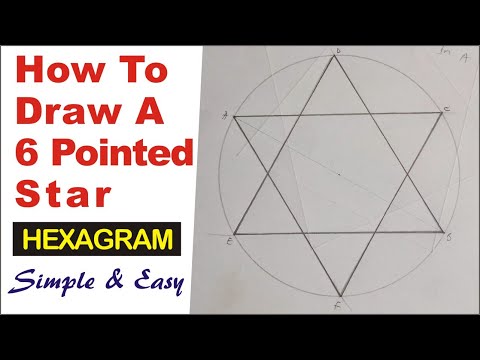 How to Draw a 6 Pointed Star | How to Draw a Hexagram | Six Pointed Star Drawing Tutorial