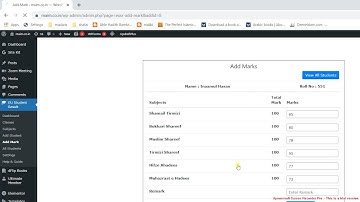 How to Add Students, Marks in EU Result Plugin of WordPress