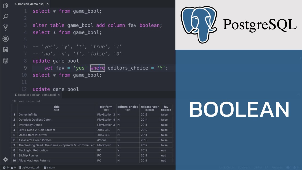 postgresql cast as boolean